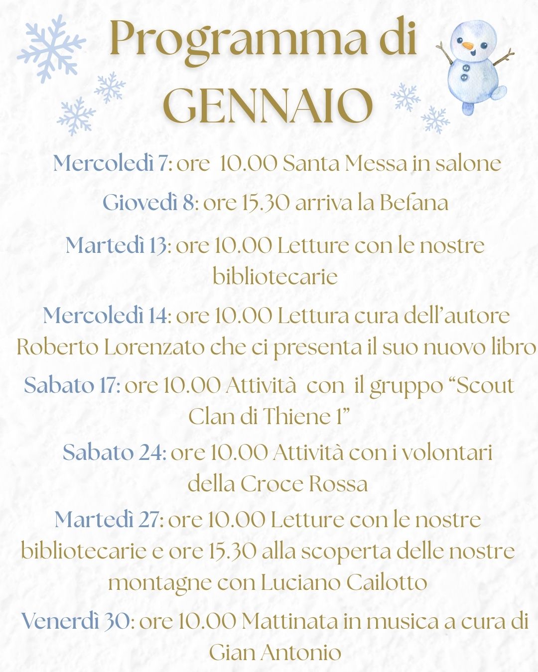 1 programma di gennaio