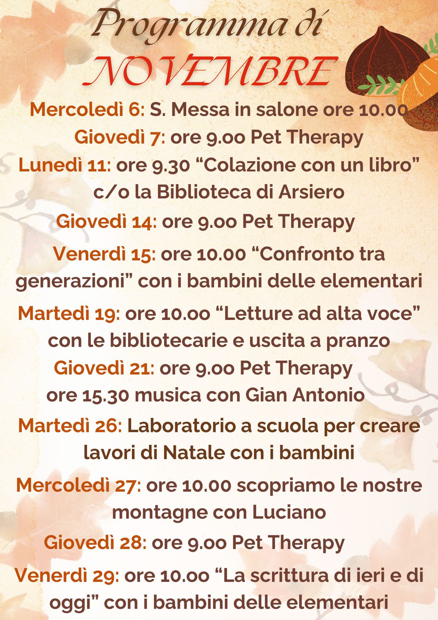 21 PROGRAMMA DI NOVEMBRE